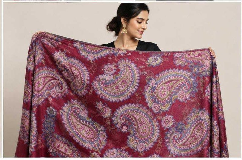 Bharti Collections Paisley Daily Wear Chiffon Saree (Maroon)