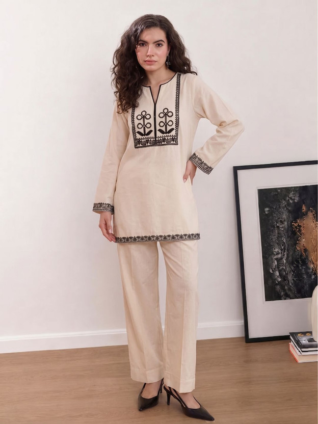 Embroidered Crop Top & Flared Palazzo Festive Co-ord