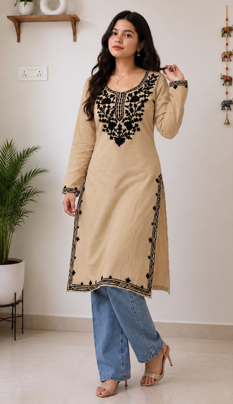 Fuchsia Pink Mirror Work Festive Anarkali Kurti