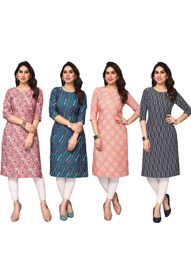Yellow Bandhej Print Flared Kaftan Kurti with Belt